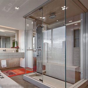 Tìm hiểu về phòng tắm kính 180 độ cho gia đình